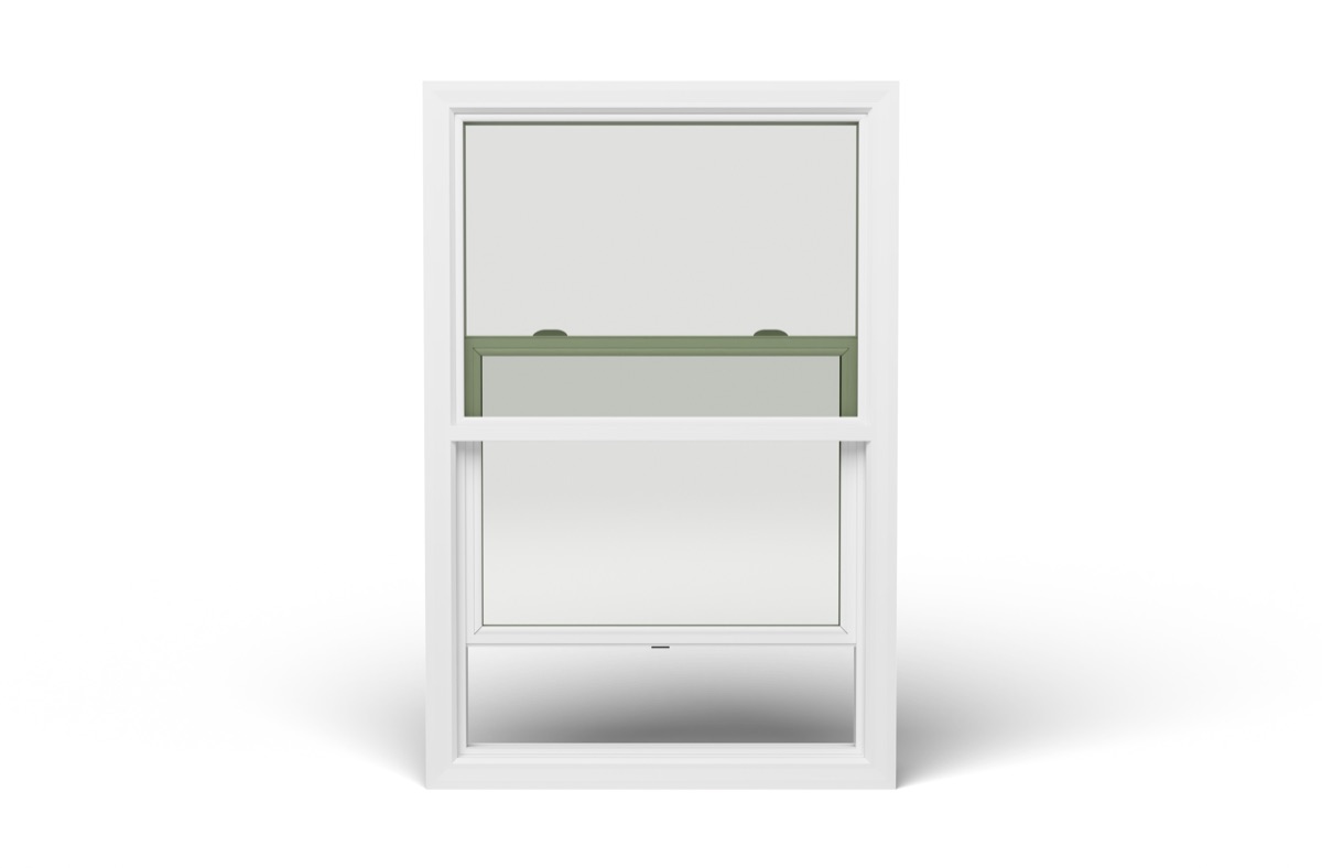 Single Hung in white vinyl — front view