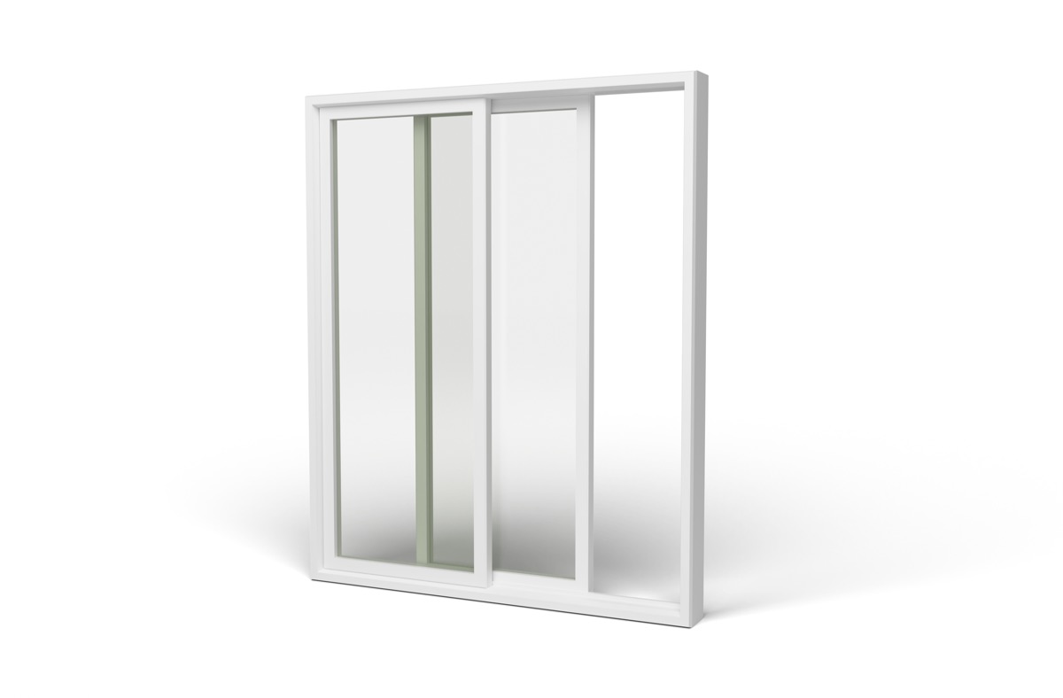 Sliding Patio Door in white vinyl — left view