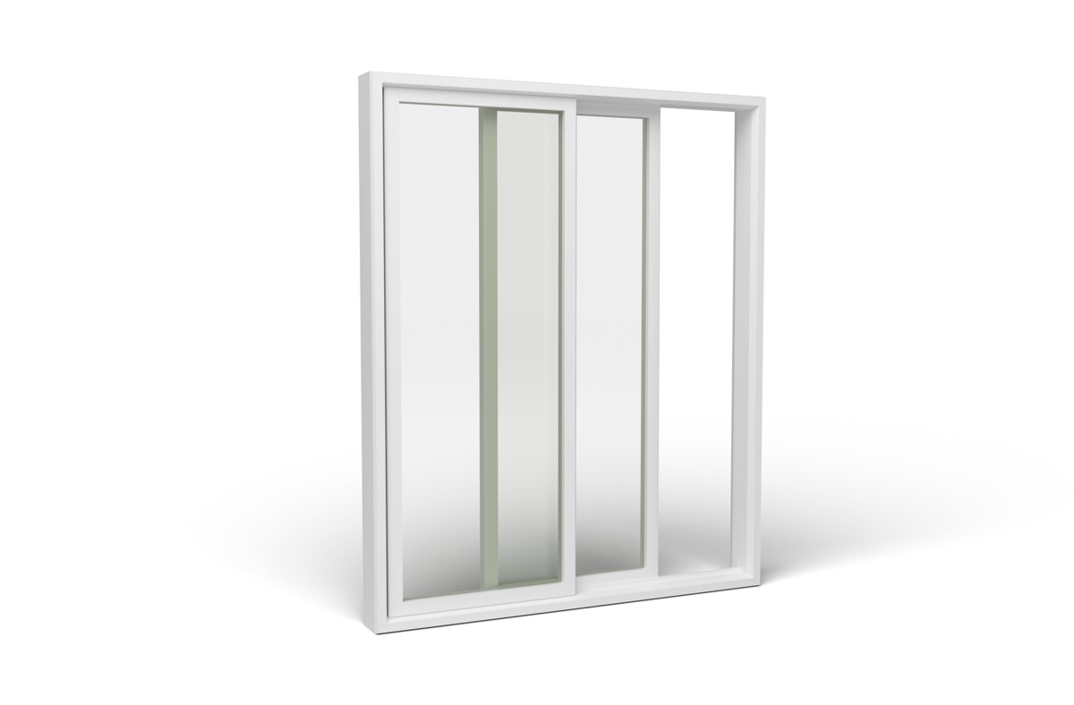 Sliding Patio Door in white vinyl — right view