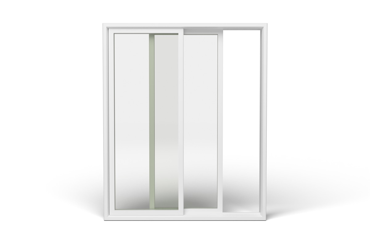 Sliding Patio Door in white vinyl — front view