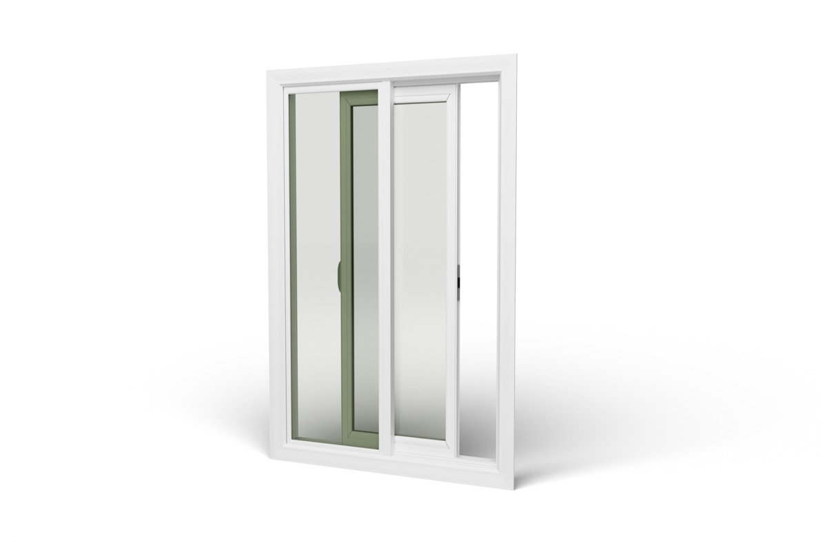 Sliding Window in white vinyl — left view