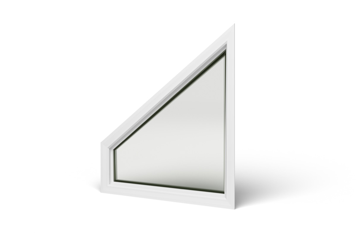 Trapezoid in white vinyl — left view