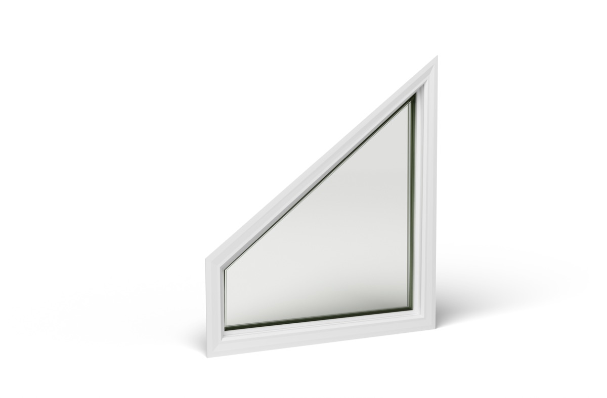 Trapezoid in white vinyl — right view
