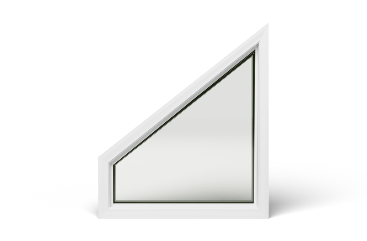 Trapezoid in white vinyl — front view