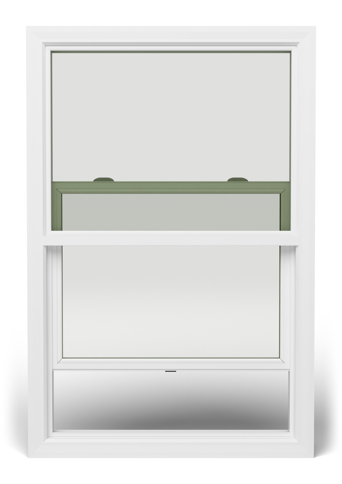 Double Hung in white vinyl, front view