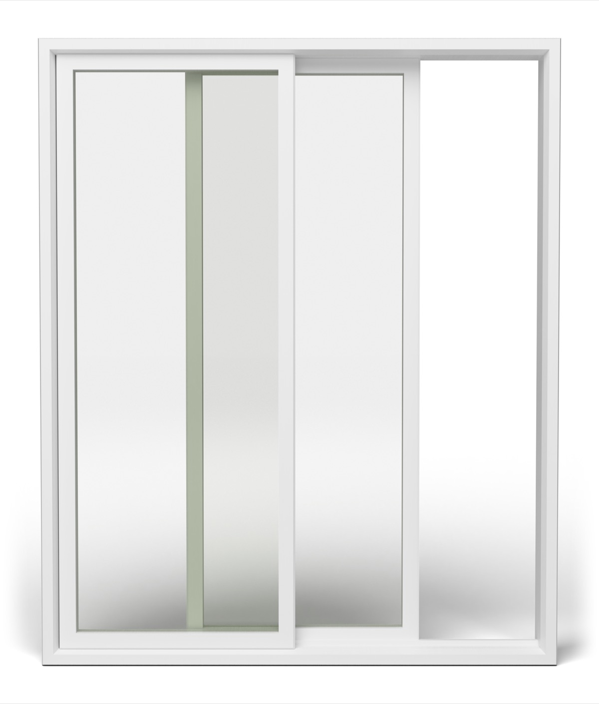 Sliding Patio Door in white vinyl, front view