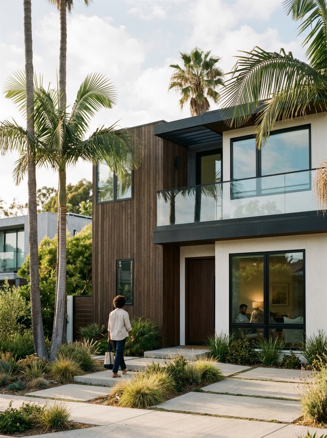 Laguna Series windows on a home — Black virgin vinyl.